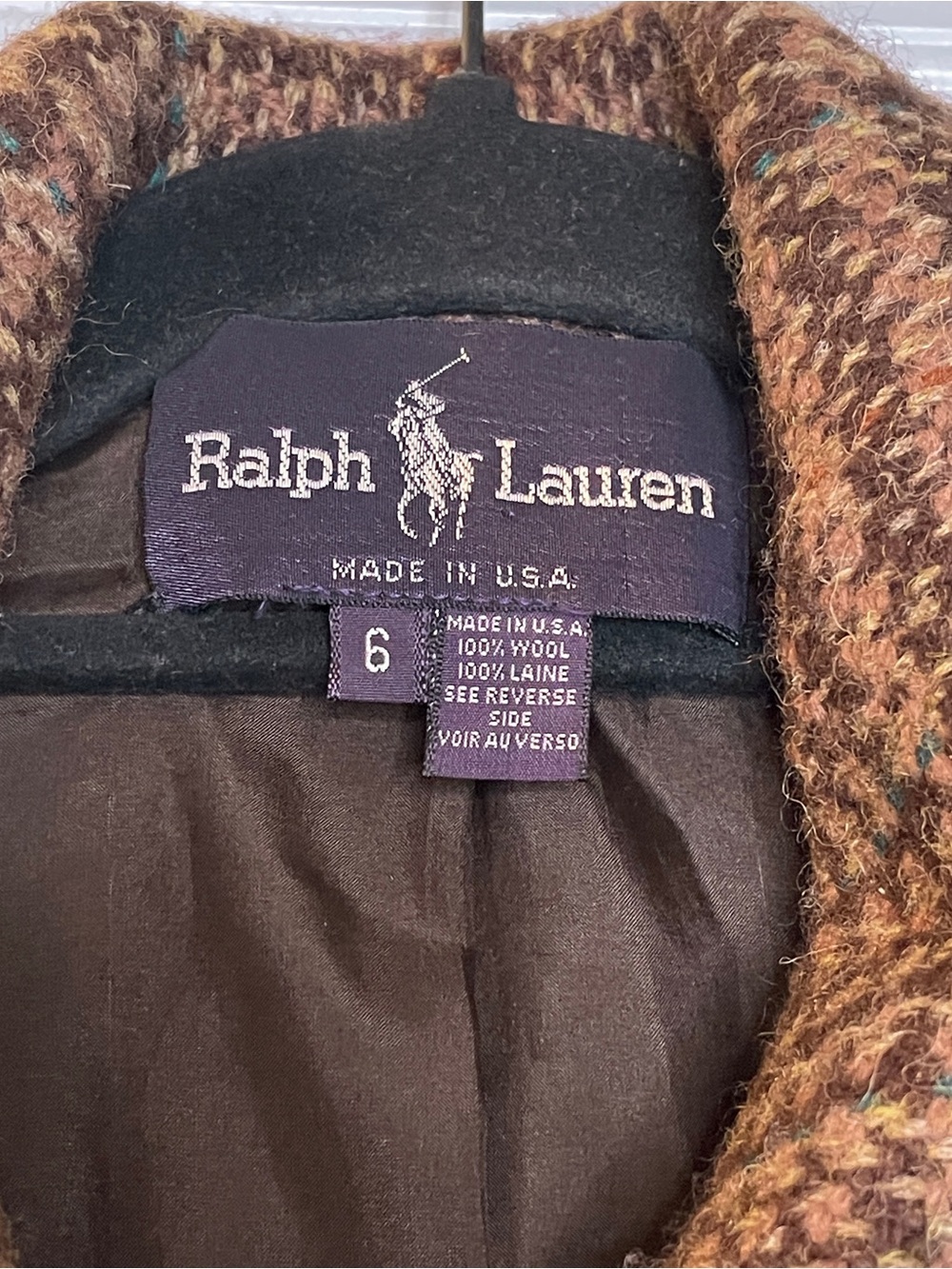 Vintage Ralph Lauren Purple Label Wool Glen Plaid Jacket Size 6 - Picture 5 of 13